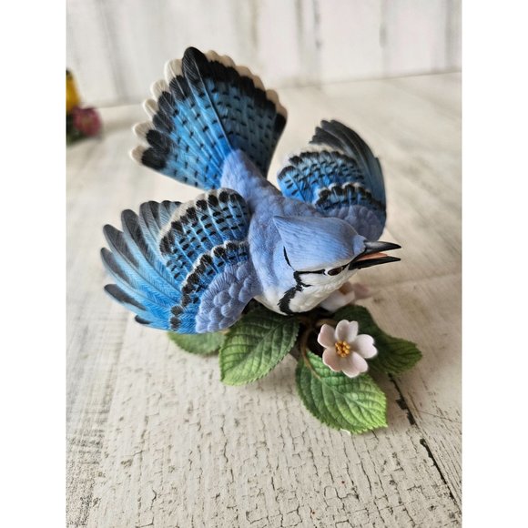 Lenox Blue Jay porcelain figurine vintage bird flowers statue - Picture 6 of 10